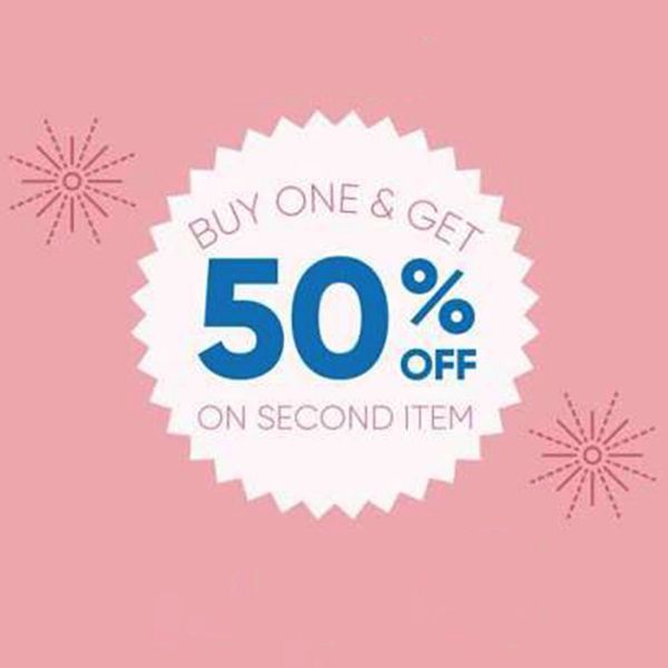 Buy One Get 50% Off On Second