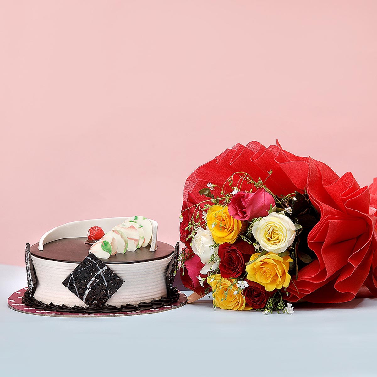 Combo with Cake and Flower