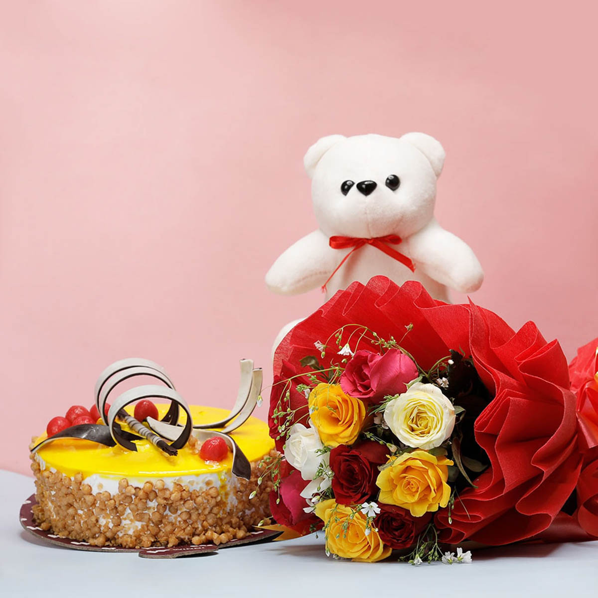 Combo with Cake and Rose