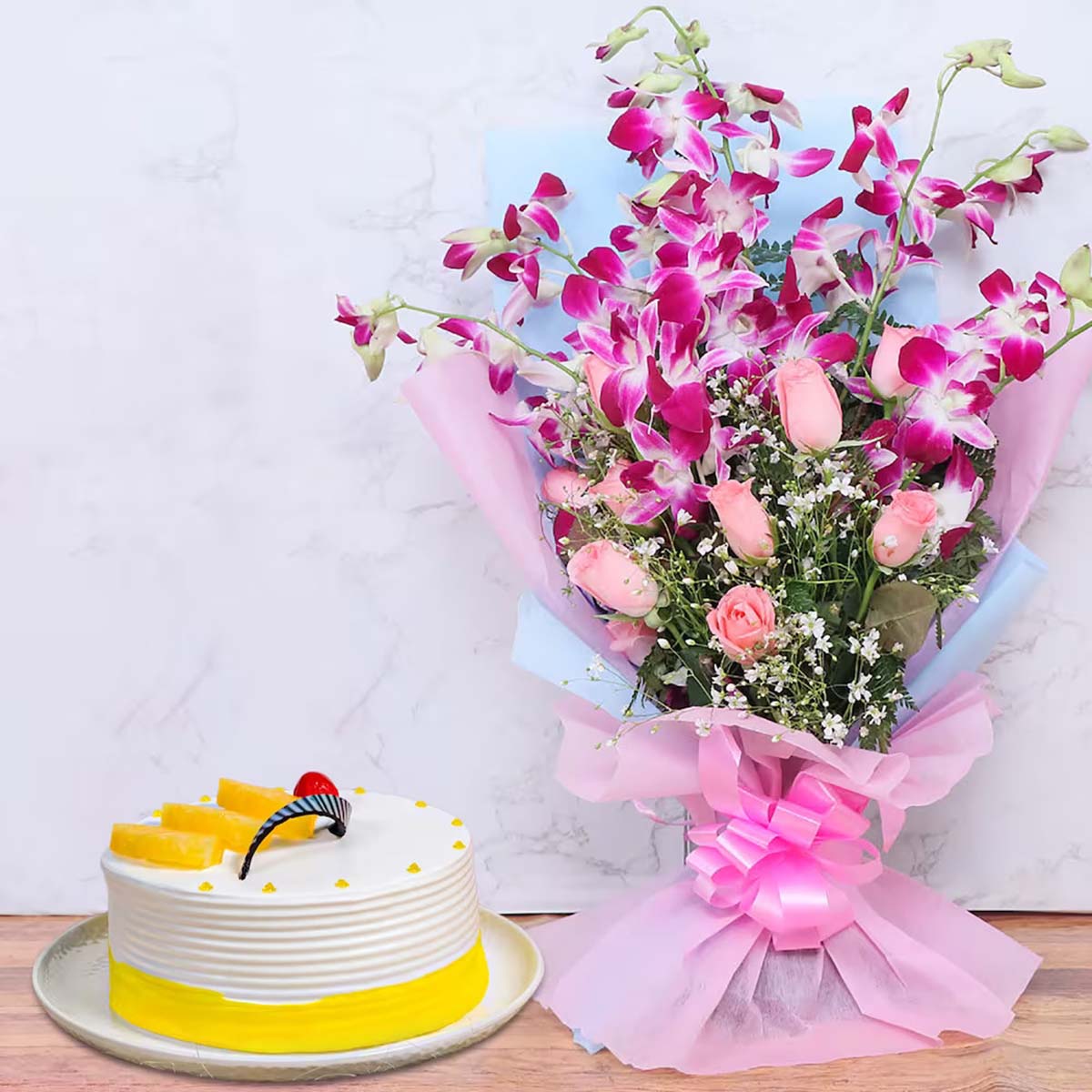 Combo with Flower and Cake