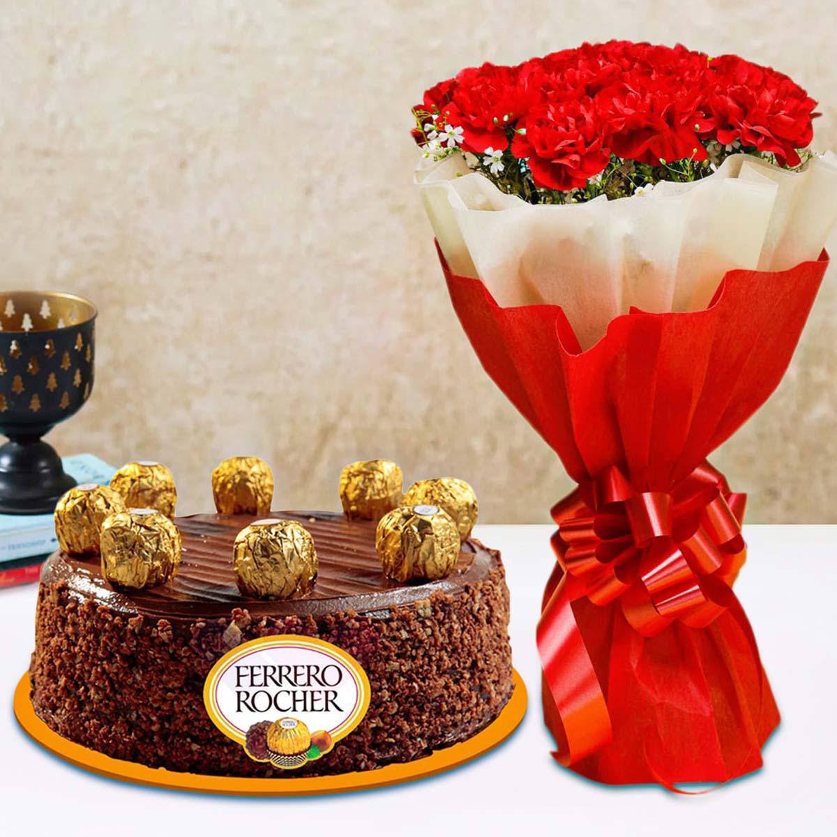Combo with Flower and Cake