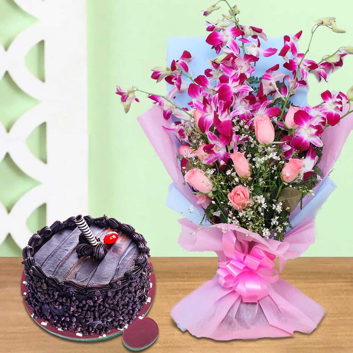 Combo with Flower and Cake