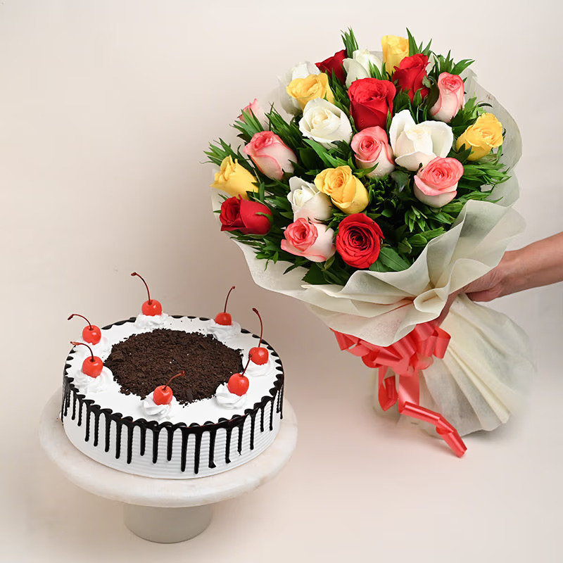 Combo with Cake and Mixed Flower