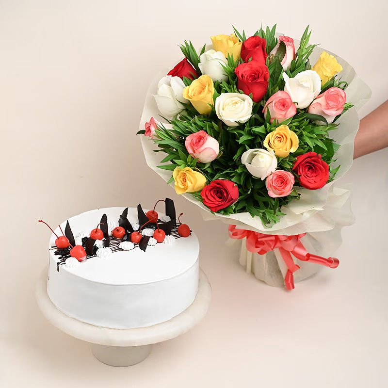 Combo with Cake and Flower