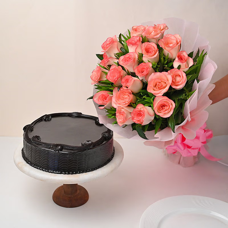 Combo with Cake and Flower