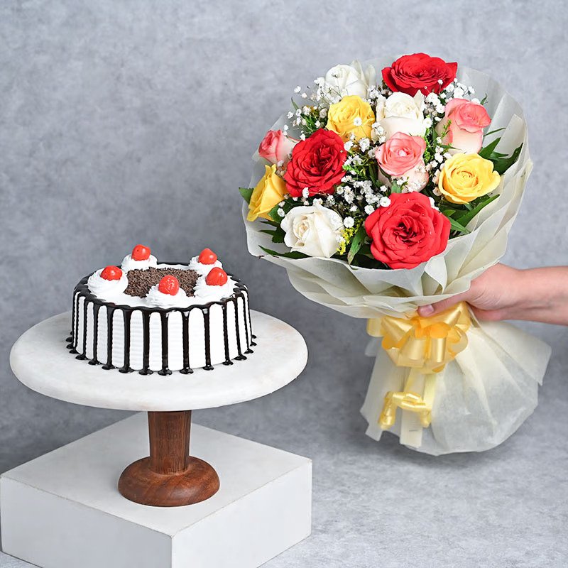 Combo with Cake and Flower