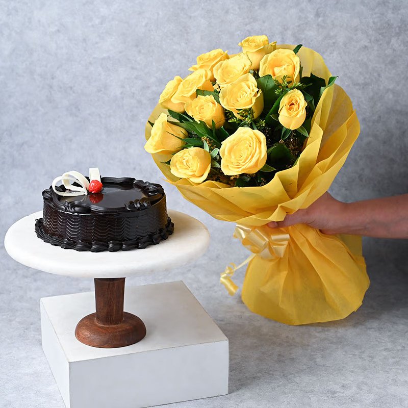 Combo with Cake and Flower