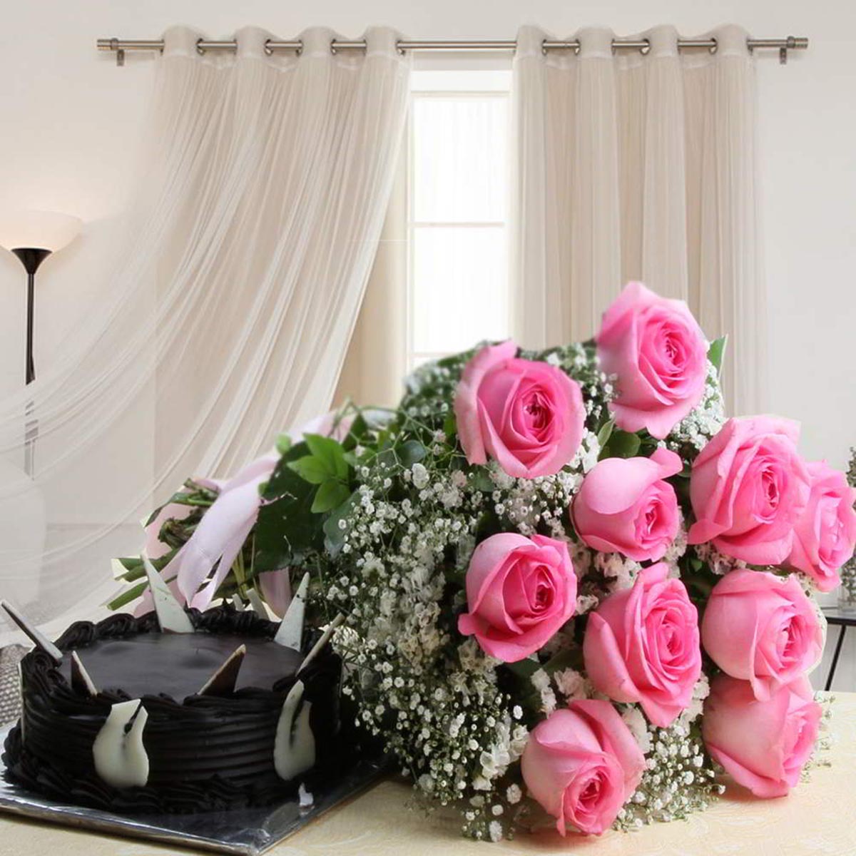 Combo with Flower and Cake