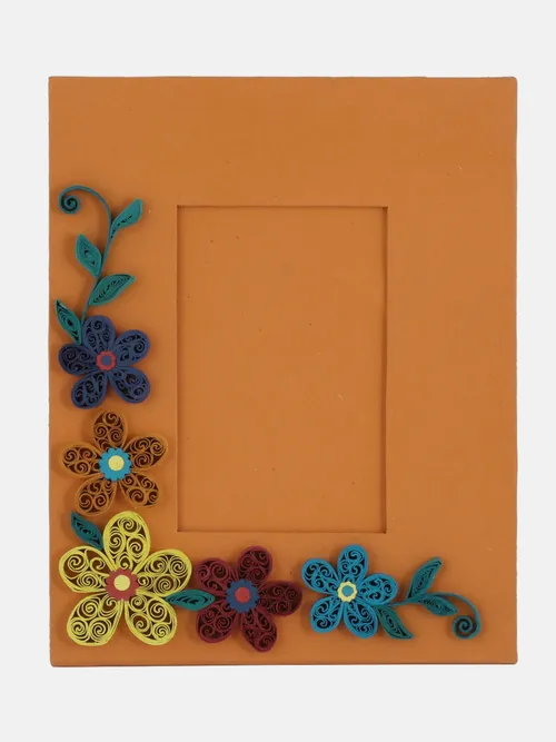 Orange Recycled Handmade Paper Photo Frame