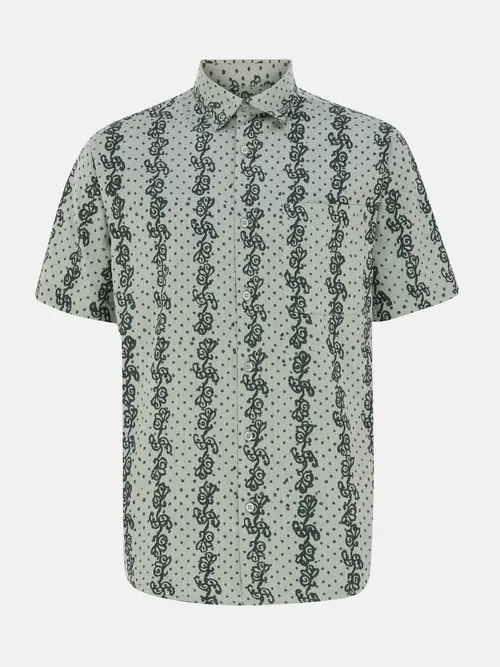 Pistachio Printed Cotton Shirt