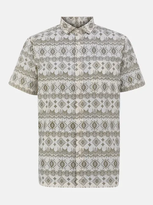 Ecru Printed Endi Cotton Shirt
