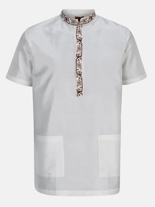 White Embroidered Cotton Fatua