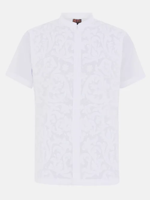 White Appliqued Embroidered Addi Cotton Fatua