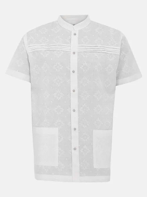 Off White Printed Cotton Fatua