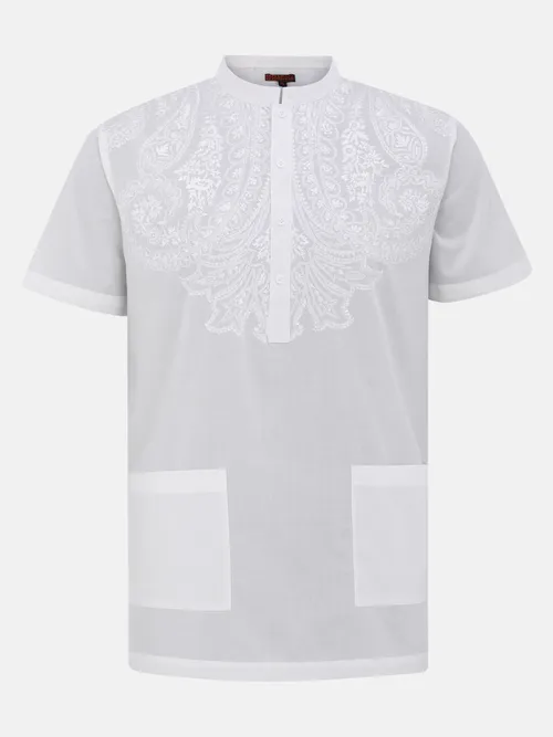 White Embroidered Cotton Fatua
