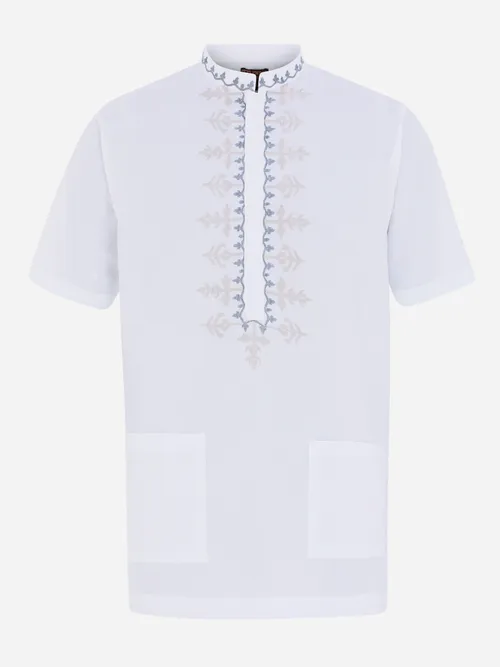 White Embroidered Cotton Fatua