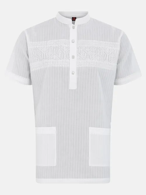 White Embroidered Cotton Fatua