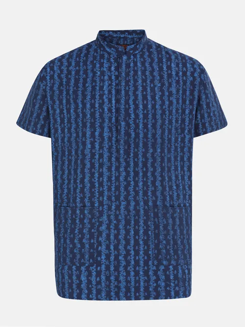 Navy Blue Printed Cotton Fatua