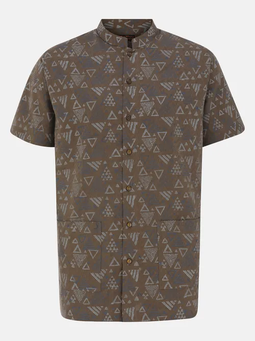 Earth Brown Printed Cotton Fatua