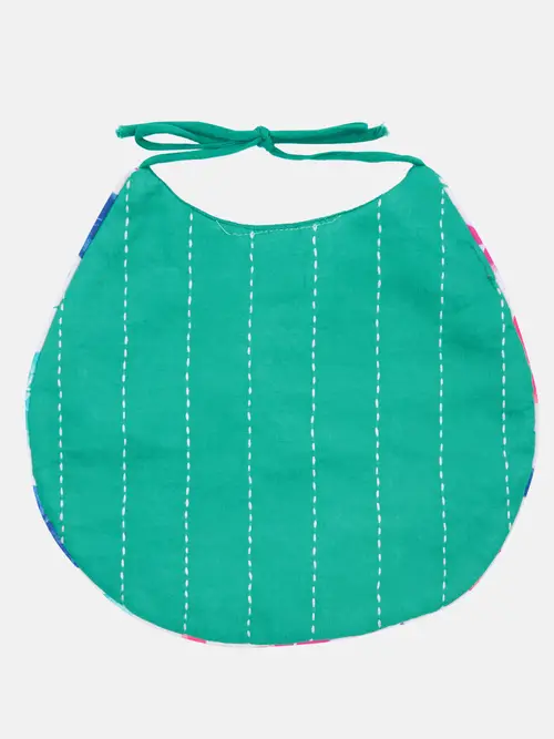 Green Embroidered Voile Bib