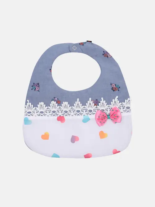 Blue Printed Cotton Bib