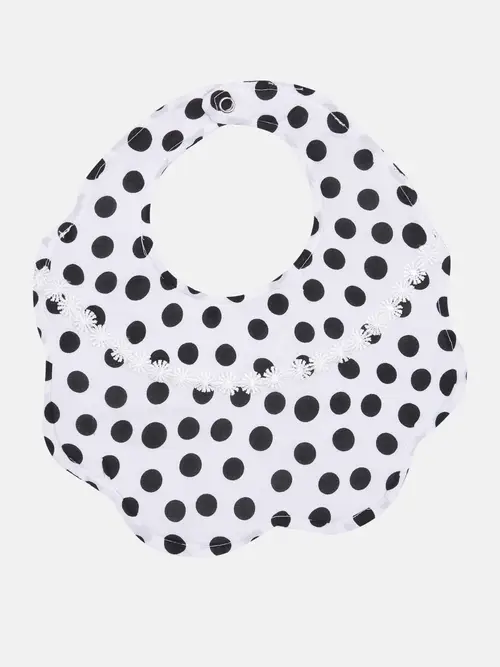 White Printed Cotton Bib