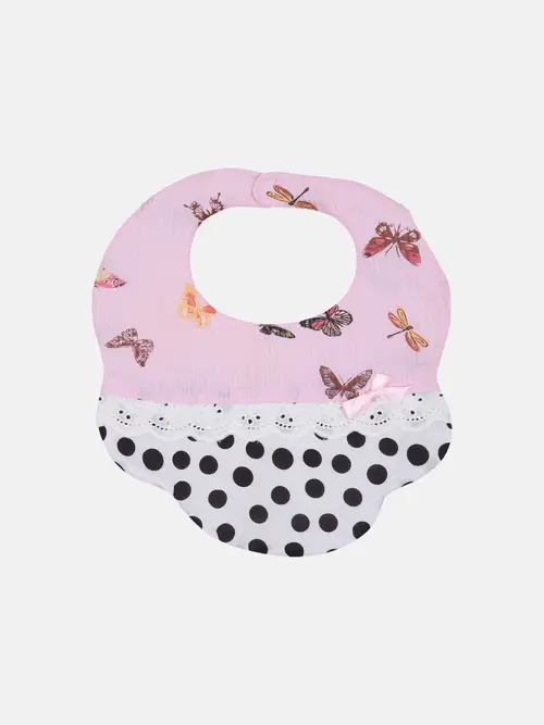 Pink Printed Cotton Bib 02