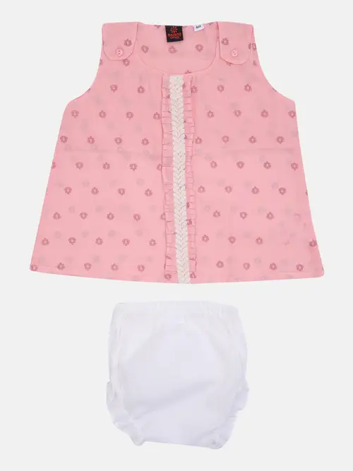 Pink Printed Voile Nima Set