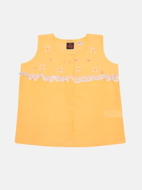 Yellow Embroidered Voile Nima