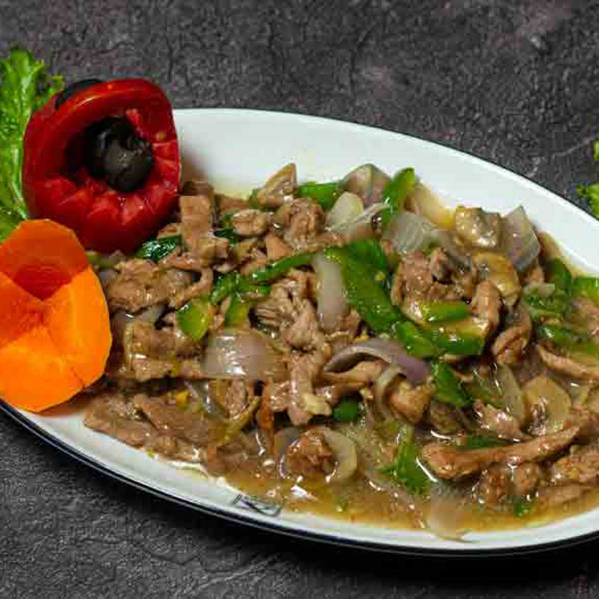SZE-CHUAN BEEF WITH GINGER & PEPPER