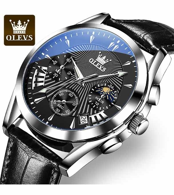 LEVS 2876 Casual Men Watch Men Wristwatch Luxury Luminous Quartz Watch Business Classic Black
