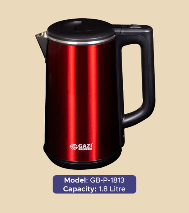 Gazi Smiss 1500W Full Copper Electric Kettle -GB-P-1813 - 1.8 Litre
