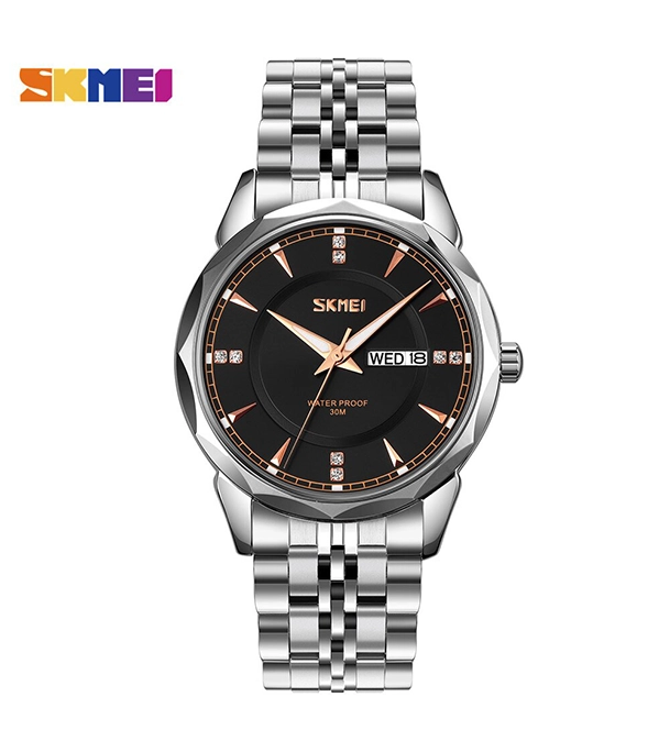 SKMEI 9268 Stainless steel Day & Date Function Watches For Men