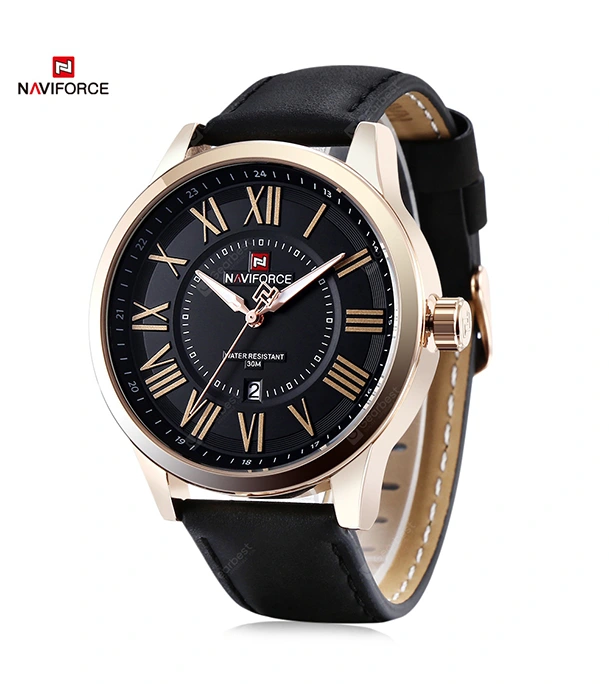 NAVIFORCE NF9126 Brown Leather Analog Watch For Men