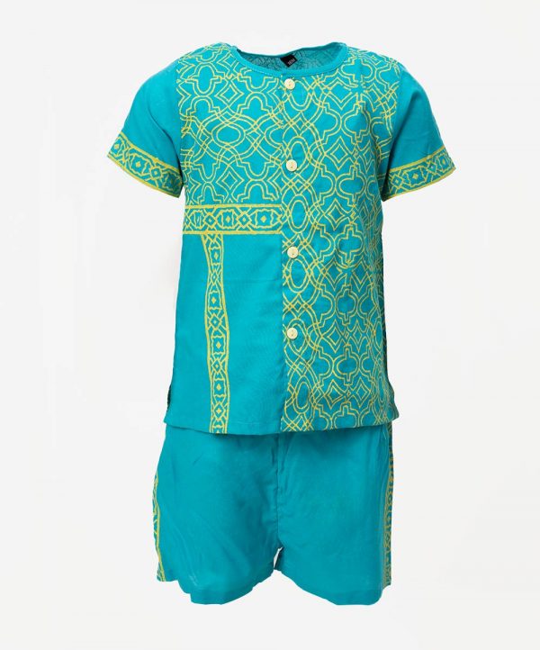 Neon Green Cotton Fotua Pant Set