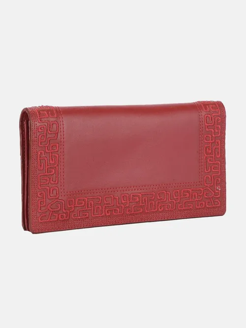 Red Leather Wallet Purse