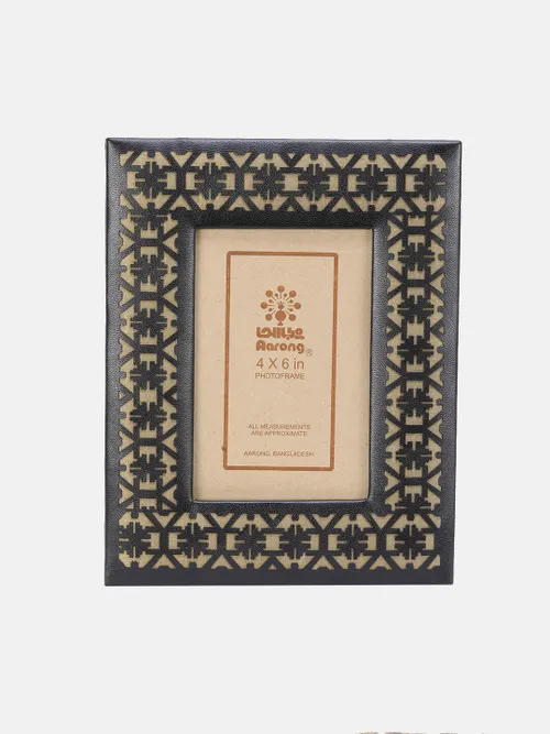 Black Faux Leather Photo Frame