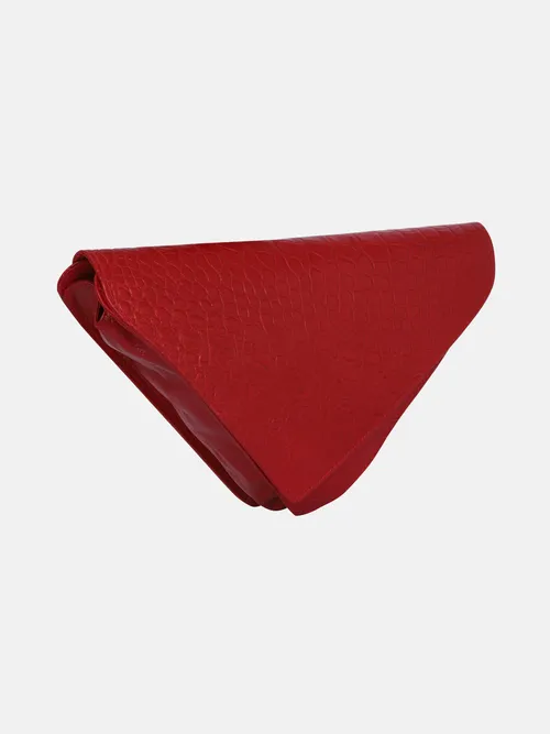 Red Embossed Leather Purse