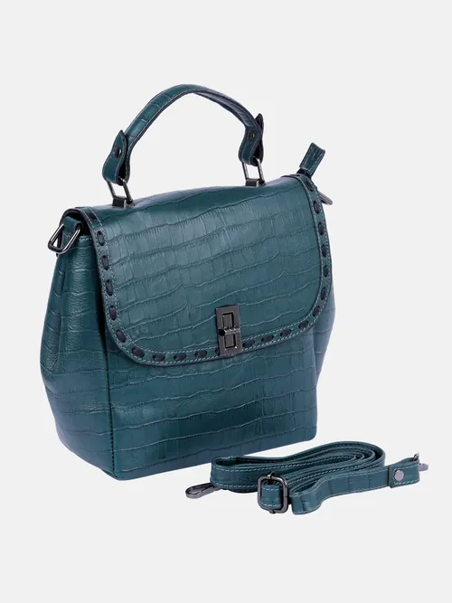 Green Embossed Leather Bag