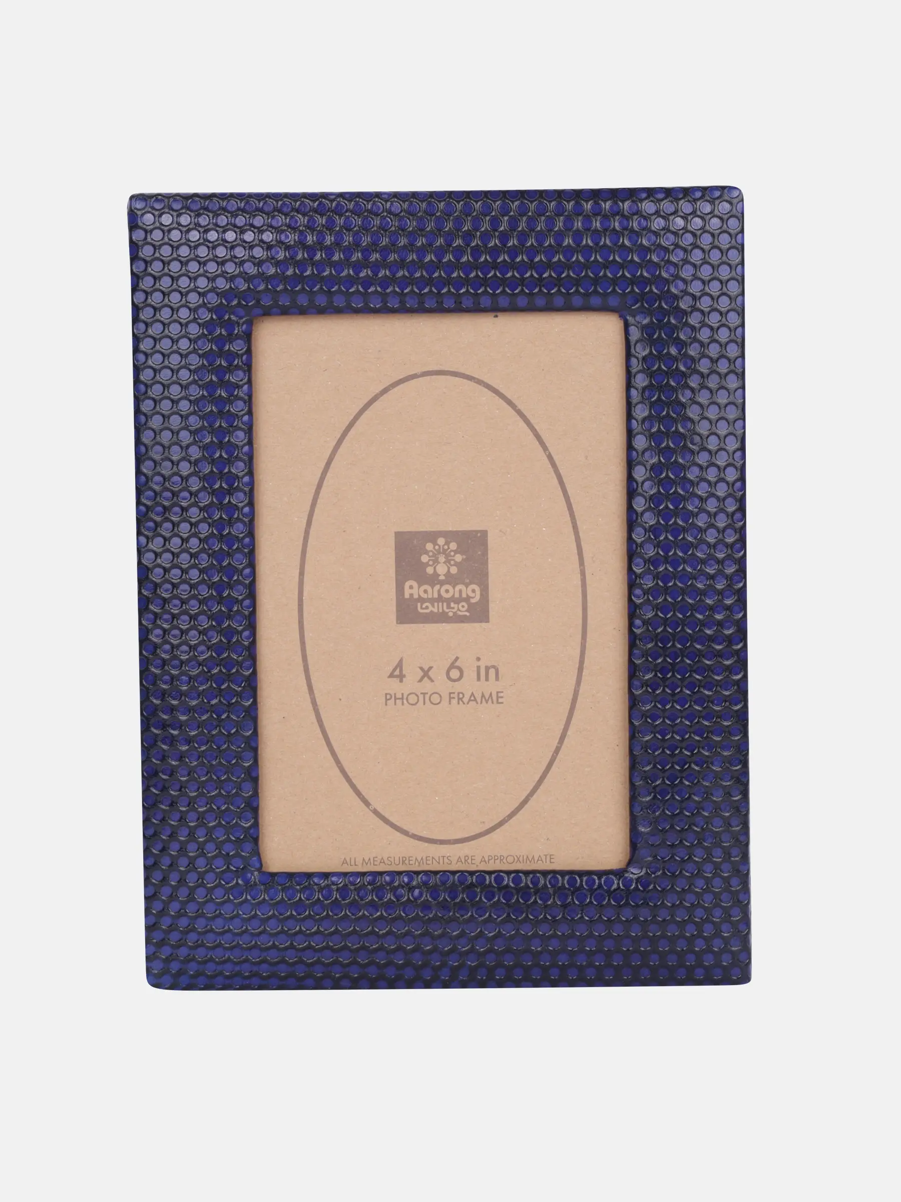 Blue Embossed Genuine Leather Photo Frame