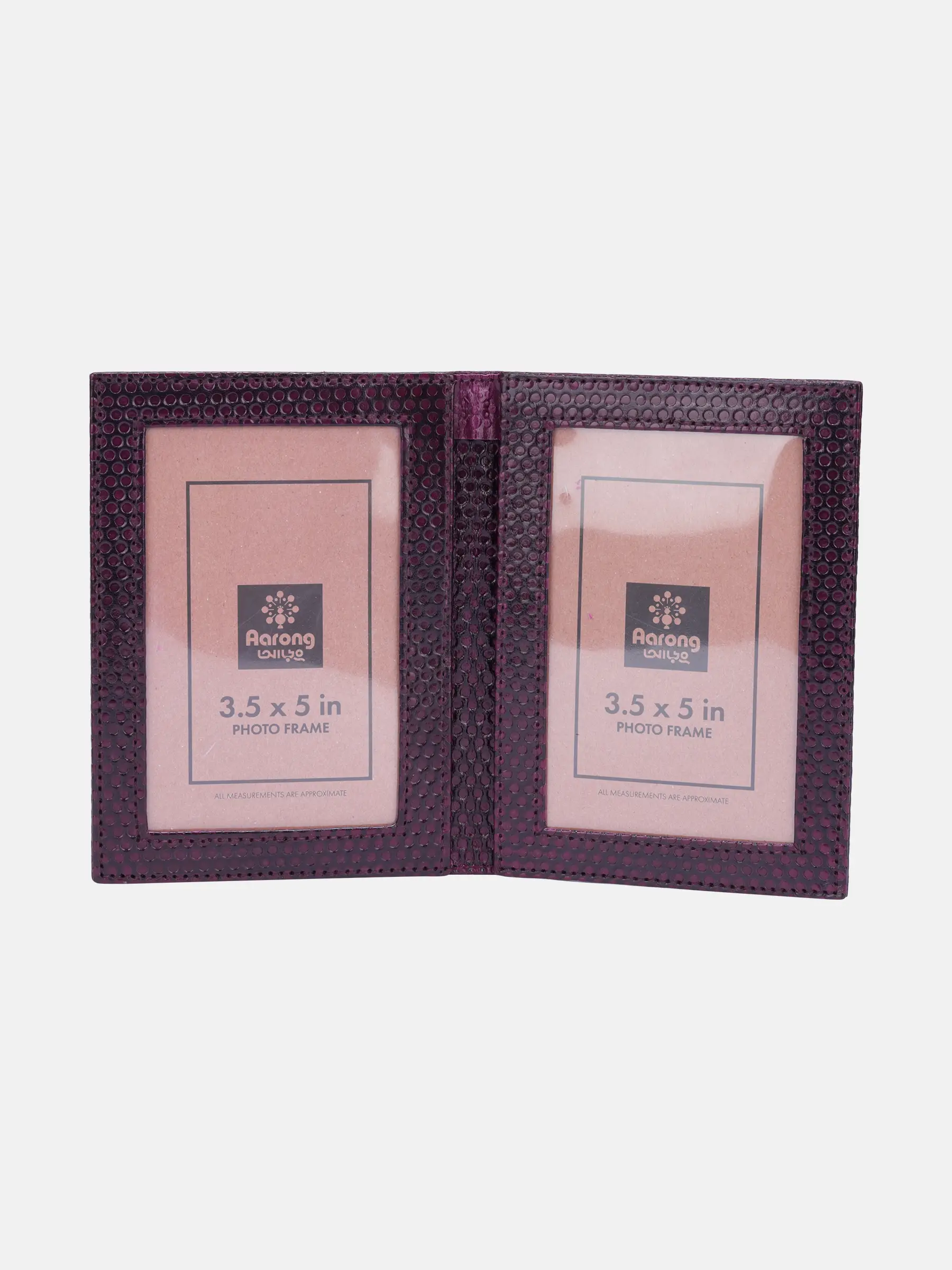 Chocolate Embossed Leather Photo Frame