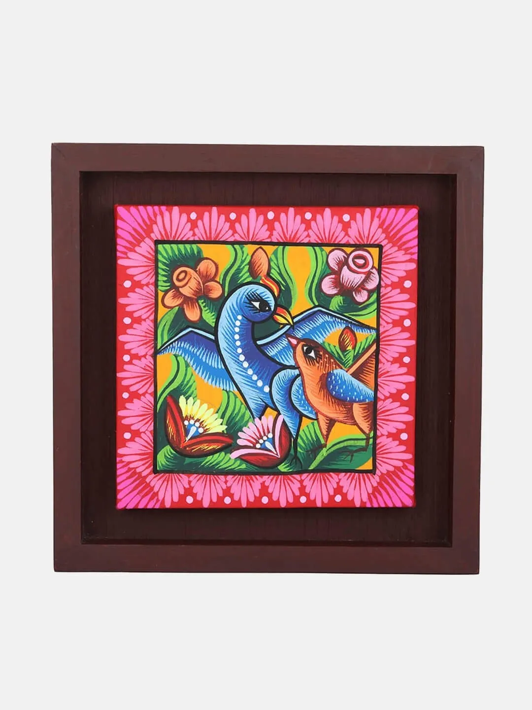 Red Rickshaw Painted Wooden Wall Hanging