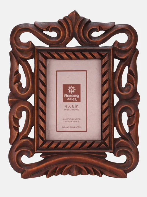 Red Carved Wooden Photo Frame 4x6 in