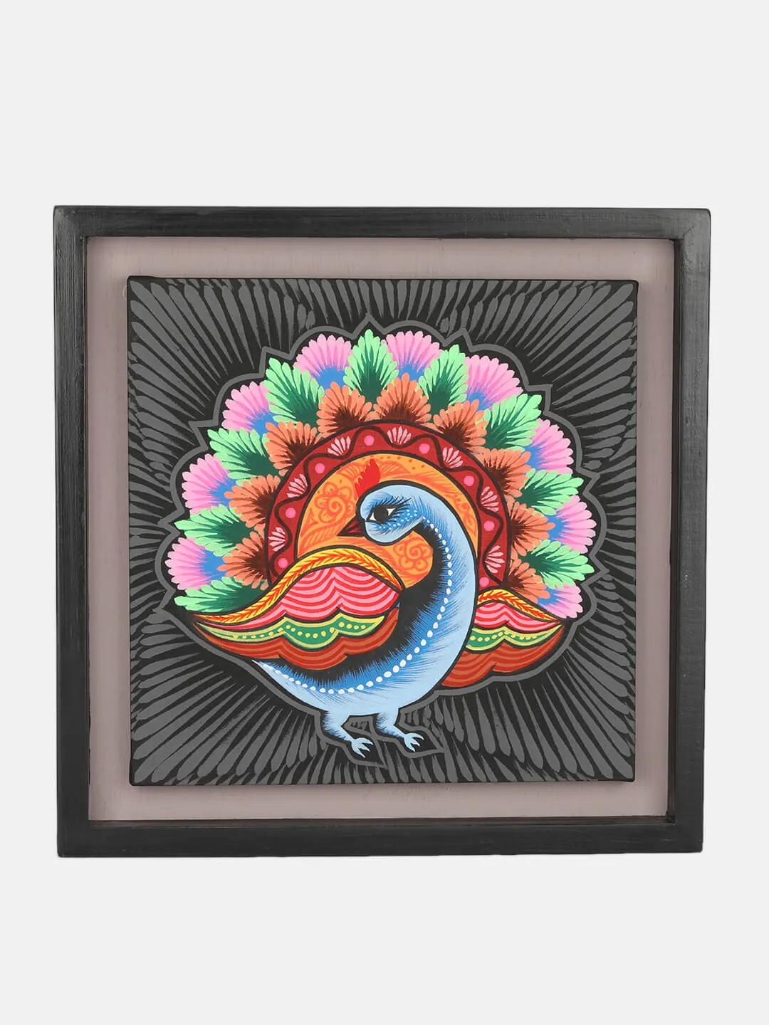 Black Rickshaw Painted Wooden Wall Hanging