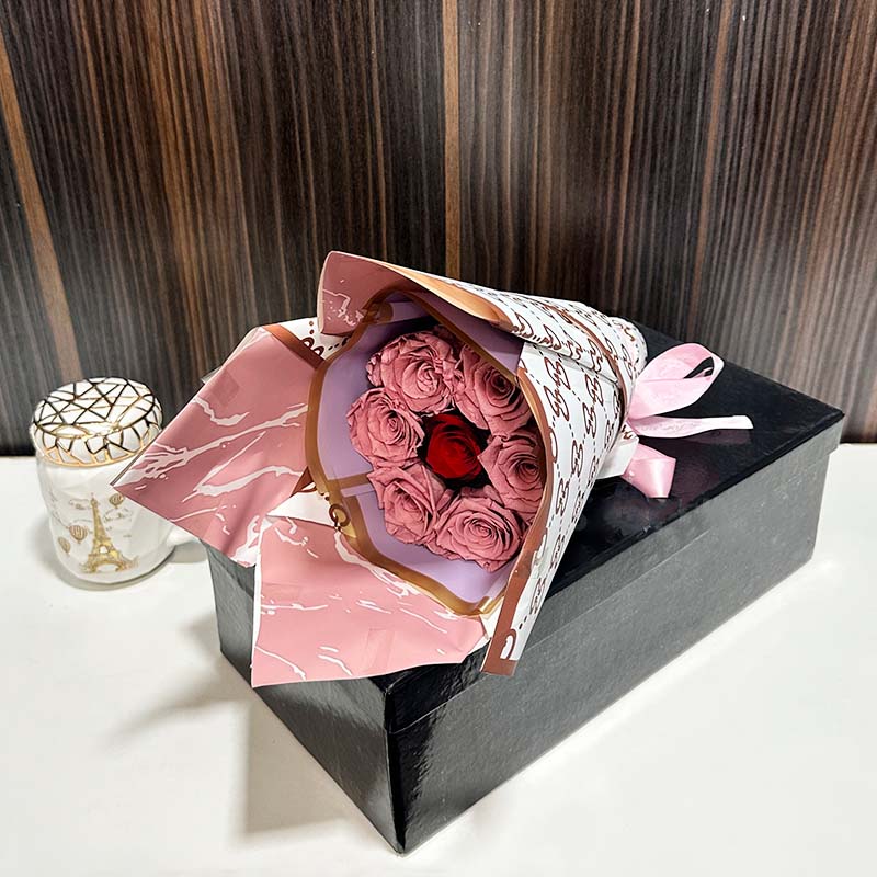 Majestic Preserved Pink And Red Flower Bouquet