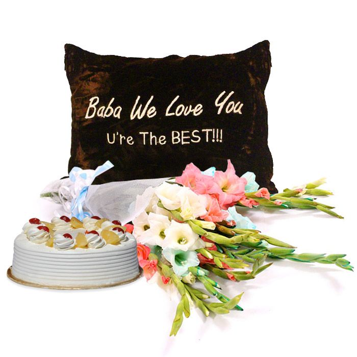 Cushion For Baba with Glads & Cake