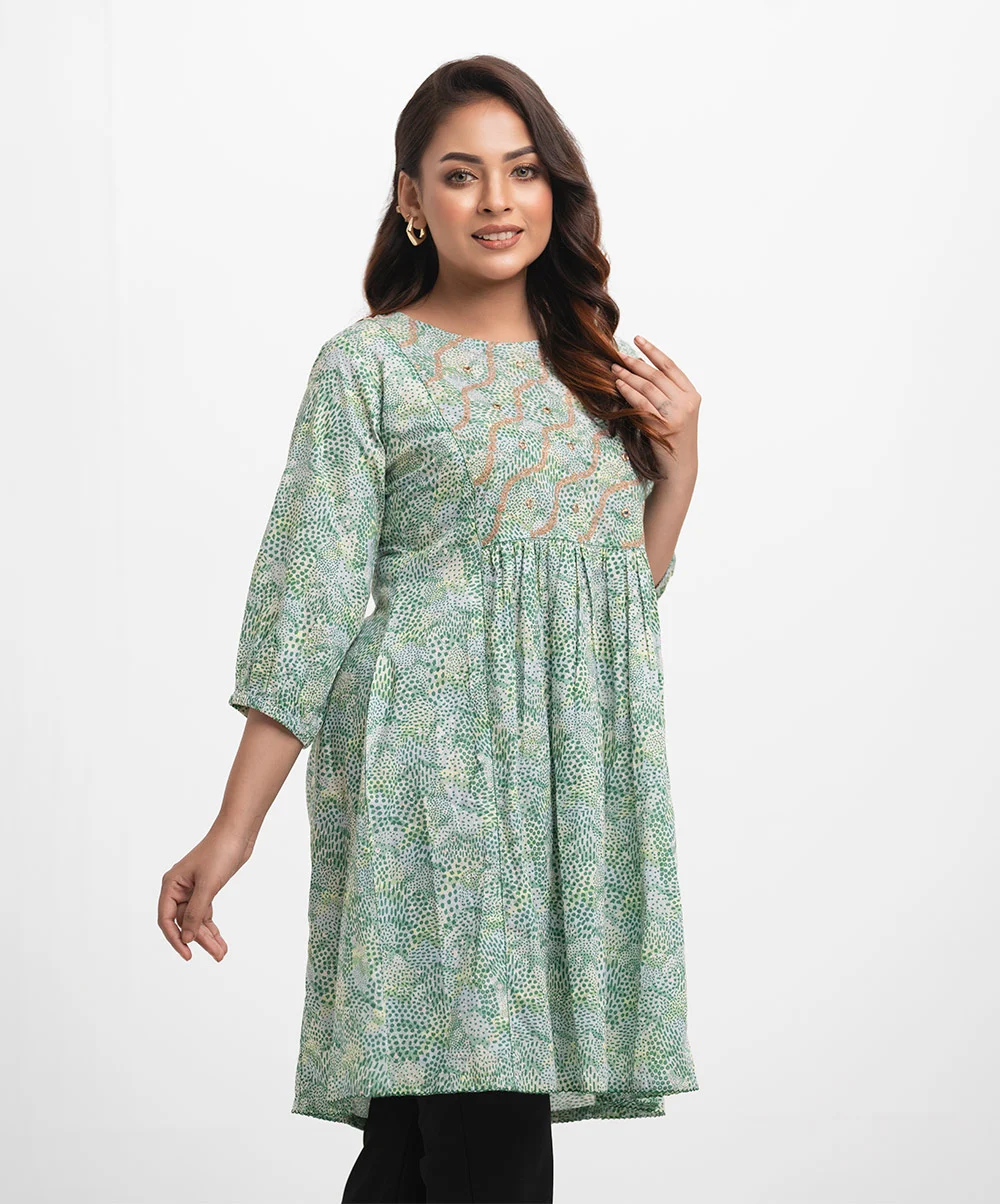 Mint Cotton A-line Tunic
