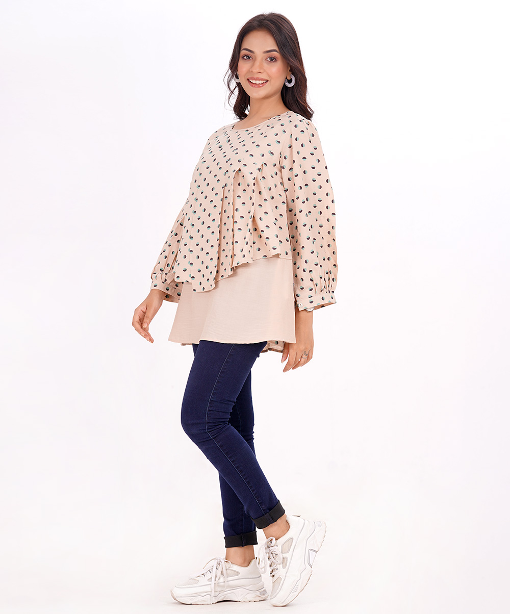 Peach Georgette Short Tunic