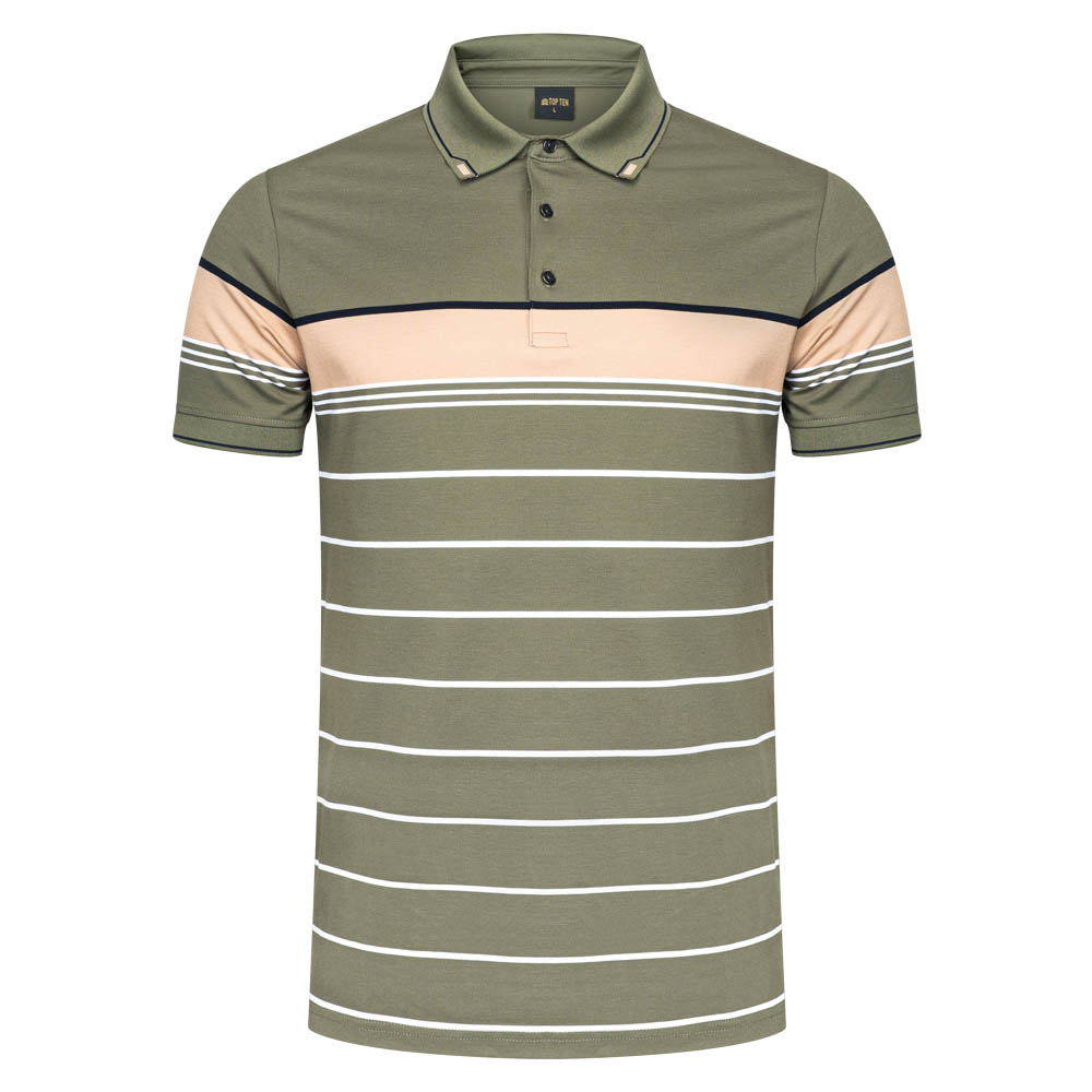 Leaf Green Cotton Slim Fit Polo Shirt