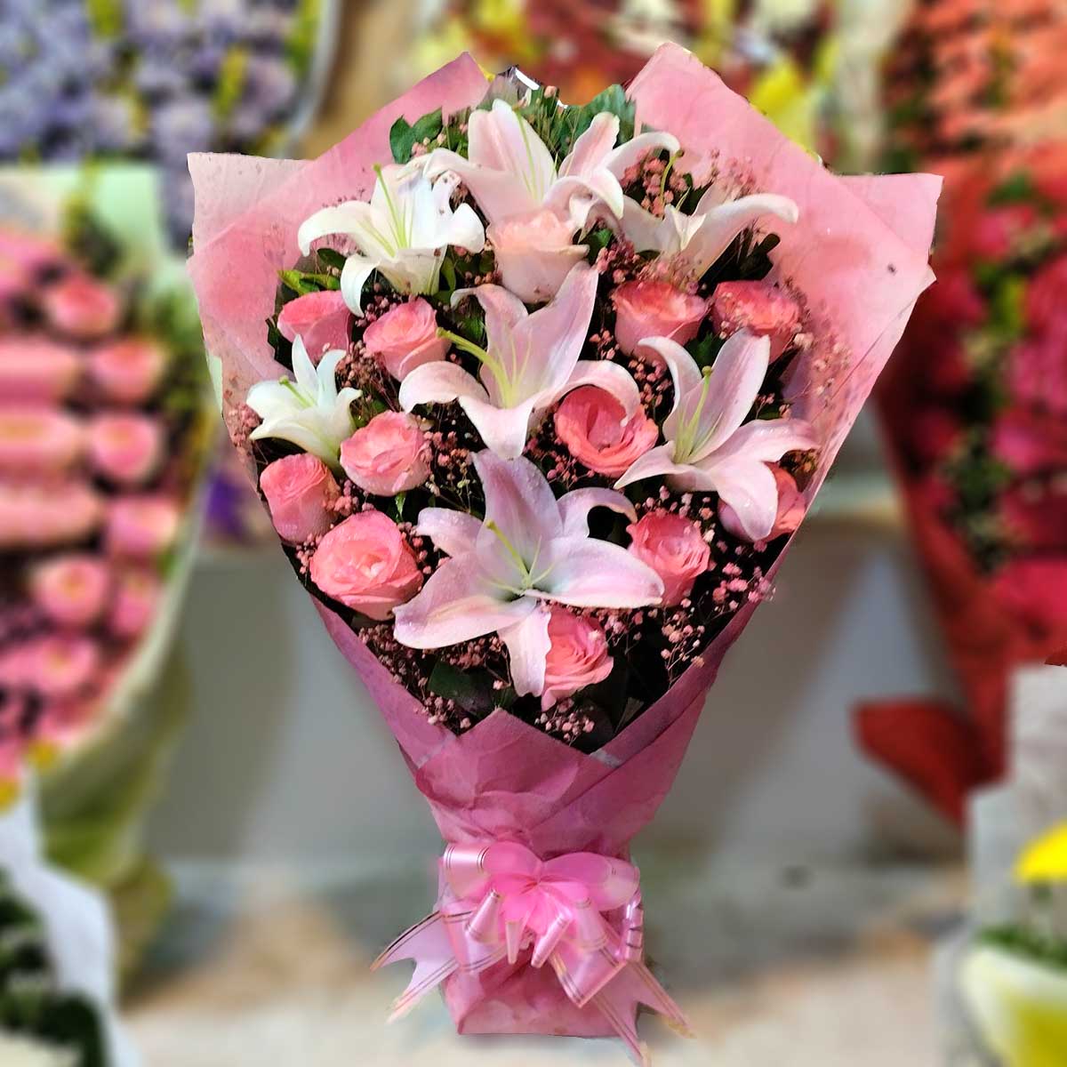 Lily and Rose Mixed Bouquet